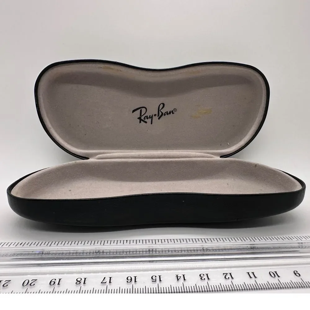 Ray-Ban Eyeglass SunGlass‎ Black Case ONLY With Light Brown Inside 7in
